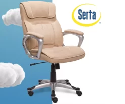 Fawn Tan Linen Executive Office Chair -Home Style Shop 810513549