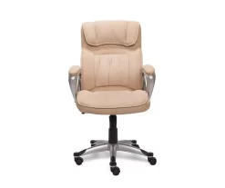 Fawn Tan Linen Executive Office Chair