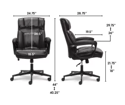 Hannah Black Bonded Leather Office Chair 39 Hannah Black Bonded Leather Office Chair -Home Style Shop 810513552 3