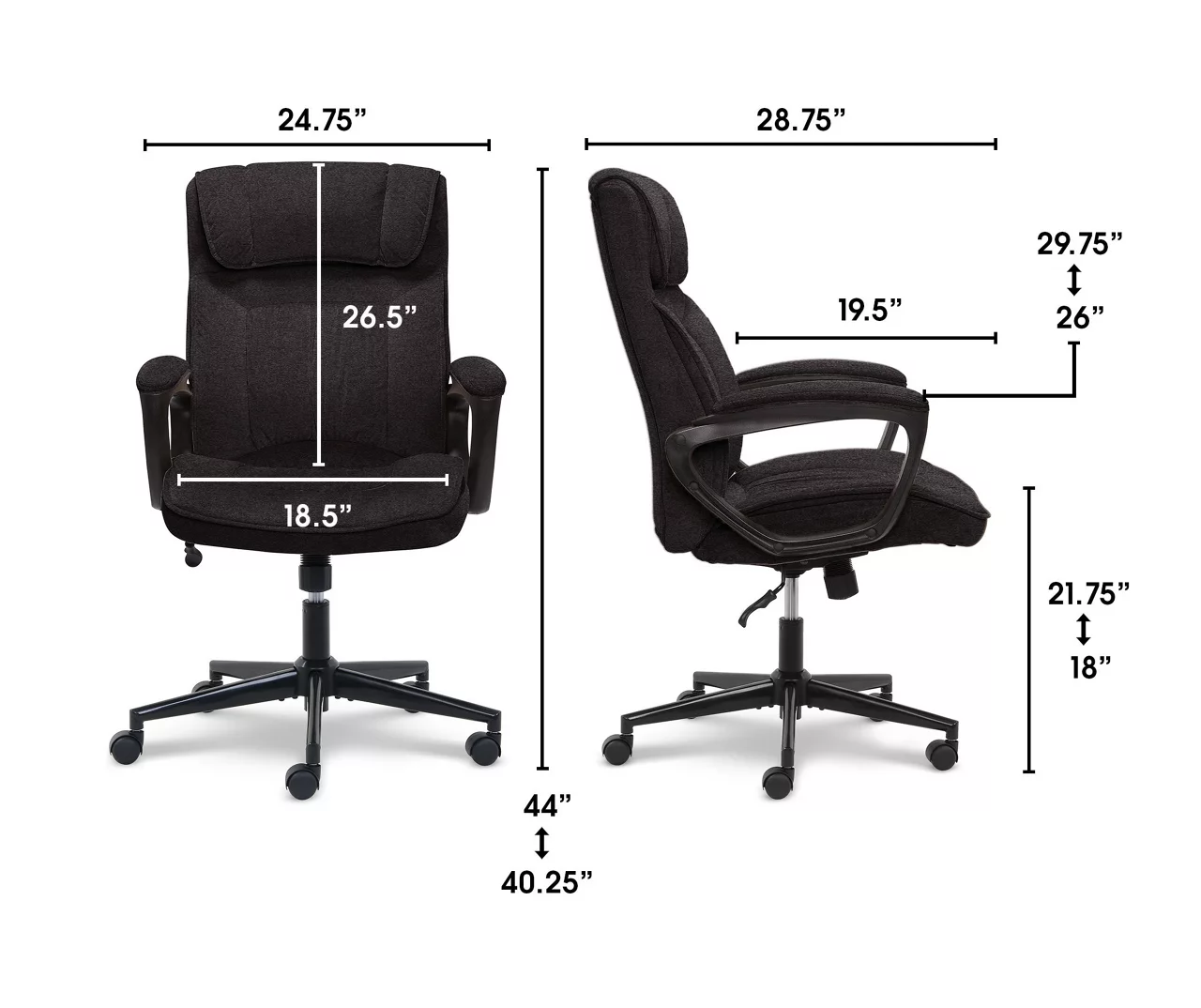 Hannah Charcoal Gray Microfiber Office Chair 19 Hannah Charcoal Gray Microfiber Office Chair - Image 19