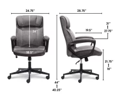 Gray & Black Executive Office Chair -Home Style Shop 810513554 3