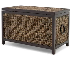 Rustic Black Wicker Storage Trunk -Home Style Shop 810513555 13