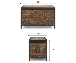 Rustic Black Wicker Storage Trunk -Home Style Shop 810513555 3