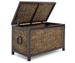 Rustic Black Wicker Storage Trunk -Home Style Shop 810513555 4