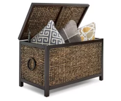 Rustic Black Wicker Storage Trunk -Home Style Shop 810513555 5