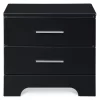 Black Hudson 2-Drawer Wood Nightstand