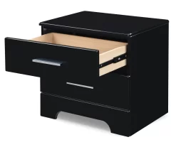 Black Hudson 2-Drawer Wood Nightstand -Home Style Shop 810513557 5