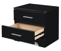 Black Hudson 2-Drawer Wood Nightstand -Home Style Shop 810513557 6