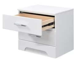 White Hudson 2-Drawer Wood Nightstand -Home Style Shop 810513558 5