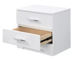 White Hudson 2-Drawer Wood Nightstand -Home Style Shop 810513558 6