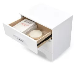 White Hudson 2-Drawer Wood Nightstand -Home Style Shop 810513558 7