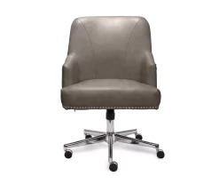 Leighton Gray Memory Foam Bonded Leather Office Chair
