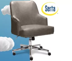 Leighton Gray Memory Foam Bonded Leather Office Chair -Home Style Shop 810513560