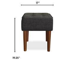 Aria Charcoal Grey Tufted Stool -Home Style Shop 810513578 3