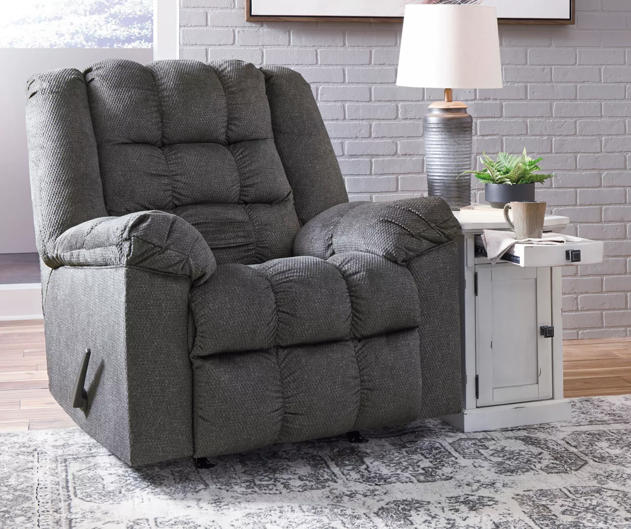Drake Charcoal Rocker Recliner 2 Drake Charcoal Rocker Recliner - Image 2