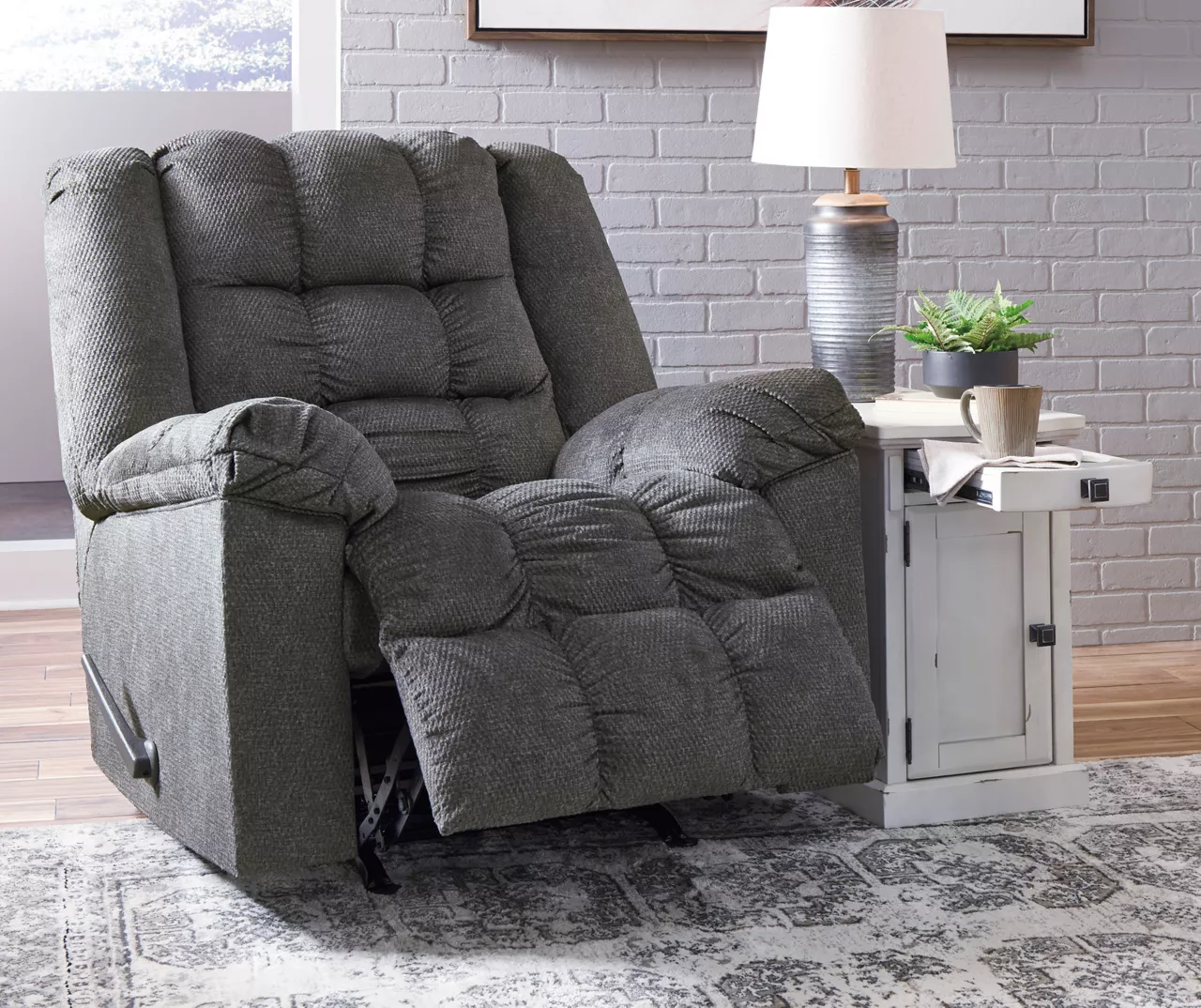 Drake Charcoal Rocker Recliner 3 Drake Charcoal Rocker Recliner - Image 3