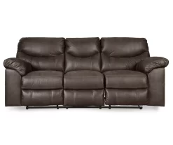 Boxberg Teak Faux Leather Reclining Sofa