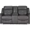 Jesolo Gray Reclining Console Loveseat