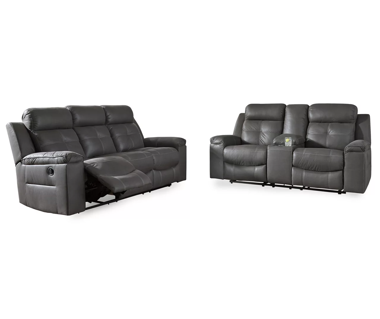 Jesolo Gray Reclining Console Loveseat 2 Jesolo Gray Reclining Console Loveseat - Image 2
