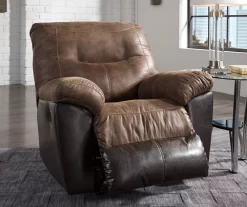 Follett Coffee Faux Leather Rocker Recliner -Home Style Shop 810519692 3