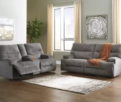 Coombs Charcoal Reclining Sofa -Home Style Shop 810519707 810519691 2