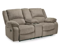 Draycoll Pewter Reclining Console Loveseat -Home Style Shop 810519716 1