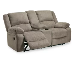 Draycoll Pewter Reclining Console Loveseat -Home Style Shop 810519716 2