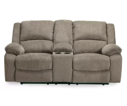 Draycoll Pewter Reclining Console Loveseat