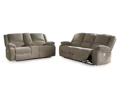 Draycoll Pewter Power Reclining Console Loveseat -Home Style Shop 810519718 810519715
