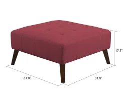 Jasper Brick Red Square Ottoman -Home Style Shop 810519915 2