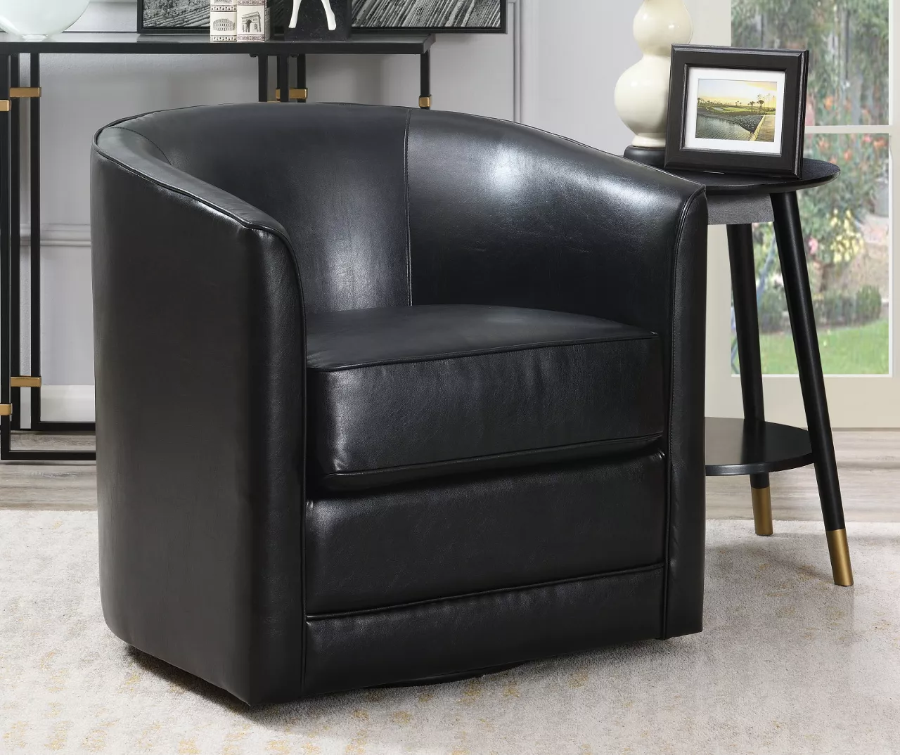 Hammond Classic Black Swivel Accent Chair 7 Hammond Classic Black Swivel Accent Chair - Image 7