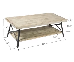 Pomona Whitewash Coffee Table -Home Style Shop 810520051 3