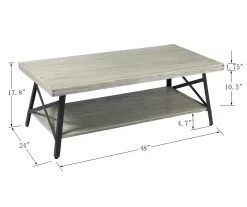 Pomona Light Gray Coffee Table -Home Style Shop 810520052 3