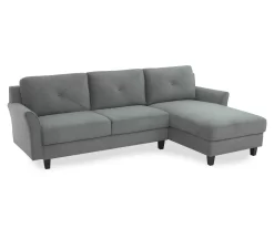 Hayward Gray Curved Arm Sectional -Home Style Shop 810524580 2