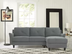 Hayward Gray Curved Arm Sectional -Home Style Shop 810524580 71