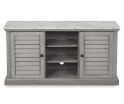52" Faux Marble Shutter Door TV Stand