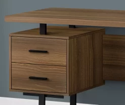 60" Walnut Woodgrain & Black Floating Desk 7 60" Walnut Woodgrain & Black Floating Desk -Home Style Shop 810527324 3