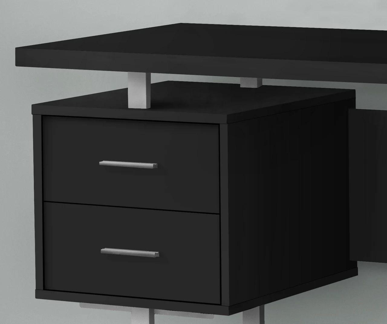 60" Black & Silver Floating Desk 3 60" Black & Silver Floating Desk - Image 3