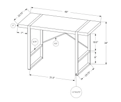 Monarch Paneled Metal Computer Desk -Home Style Shop 810527342 10