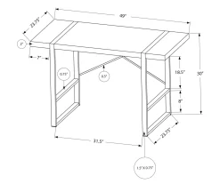 Monarch Paneled Metal Computer Desk -Home Style Shop 810527346 5