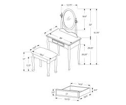 Antique White 2-Piece Mirror Vanity Set -Home Style Shop 810527351 6