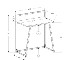 Monarch Small Space Metal Computer Desk -Home Style Shop 810527352 5