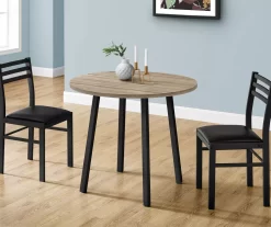 Dark Taupe & Black Metal 3-Piece Dining Set -Home Style Shop 810527363 3