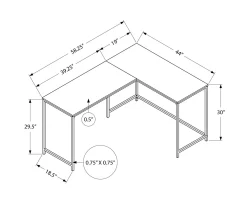 Black Metal L-Shaped Corner Desk -Home Style Shop 810527369 10