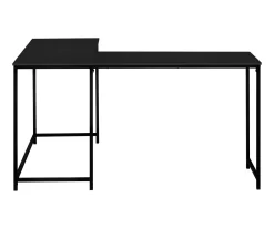 Black Metal L-Shaped Corner Desk -Home Style Shop 810527369 3
