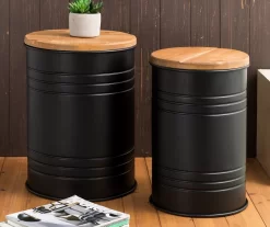 Farmhouse Barrel Storage Stools, 2-Pack -Home Style Shop 810528258 10