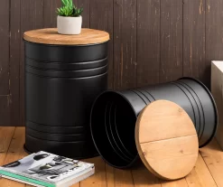 Farmhouse Barrel Storage Stools, 2-Pack -Home Style Shop 810528258 11