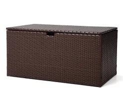 Brown 140-Gallon All-Weather Wicker Storage Deck Box