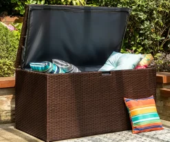 Brown 140-Gallon All-Weather Wicker Storage Deck Box -Home Style Shop 810530854 A0 3