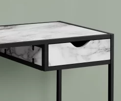 White Marble Look Computer Desk -Home Style Shop 810533362 4